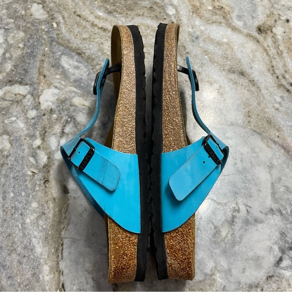 Birkenstock Birko Flor GIZEH Blue Patent 36 L9 M7 EU40 Regular/Wide ***Rare*** - Picture 5 of 11